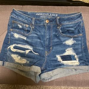 American Eagle Super Hi-Rise Shortie Jean Shorts